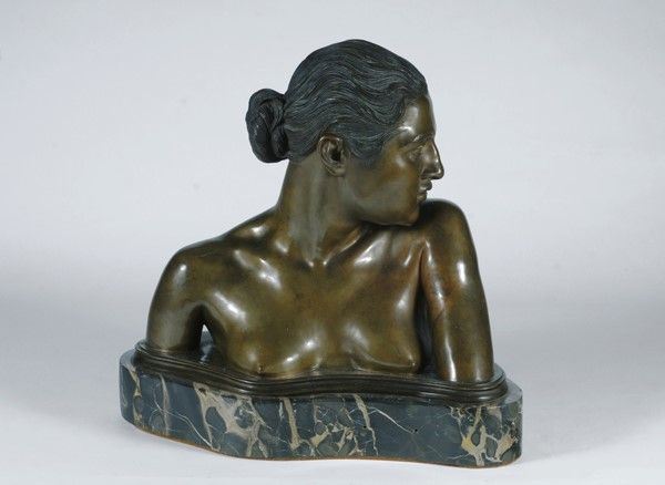Vincenzo Gemito - Ritratto di Anna, bronzo con base in marmo