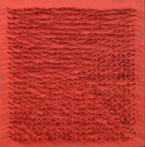 Bernard Aubertin : Tableau clous  (1970)  - Tecnica mista e chiodi su tavola - Asta Arte moderna e contemporanea - Galleria Pananti Casa d'Aste