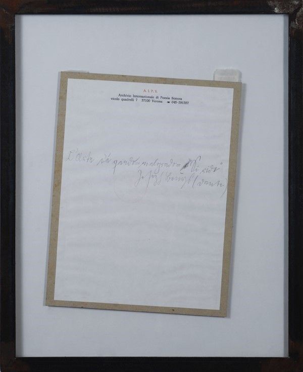 Joseph Beuys : Senza titolo  - Lettera manoscritta - Asta Arte moderna e contemporanea - Galleria Pananti Casa d'Aste