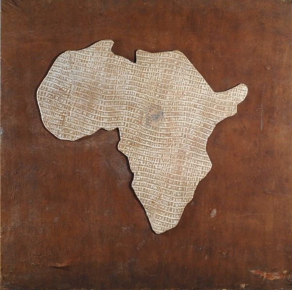 Armando Tanzini : Africa  - Tecnica mista (pelli e pelle a stampo) su tavola - Asta Antiquariato - I - Galleria Pananti Casa d'Aste