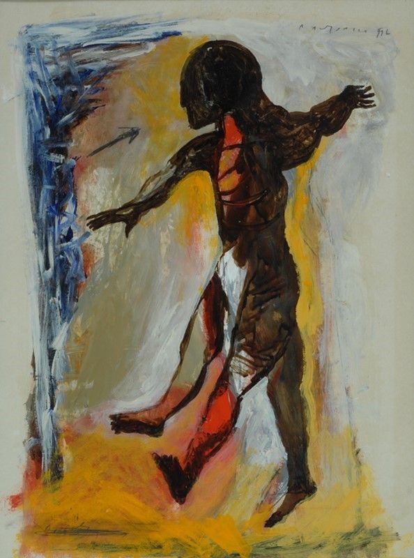Mirko Pagliacci : Figura  (1996)  - Olio su carta - Auction Arte moderna e contemporanea - Galleria Pananti Casa d'Aste