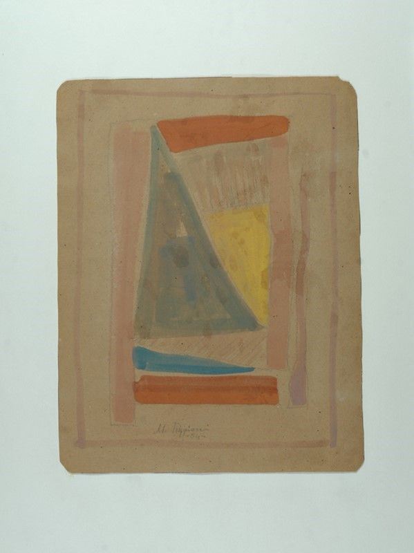 Mauro Reggiani : Composizione  (1954)  - Acquerello su carta - Asta Arte moderna e contemporanea - Galleria Pananti Casa d'Aste