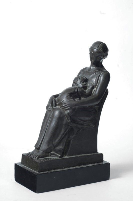 Mario Moschi : Maternità  - Bronzo - Auction Arte moderna e contemporanea - Galleria Pananti Casa d'Aste