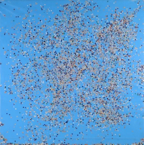 Tano Festa : Coriandoli  (1987)  - Acrilico e coriandoli su tela - Asta Arte moderna e contemporanea - Galleria Pananti Casa d'Aste