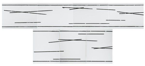 Paolo Cotani : Senza titolo  - Tecnica mista su tavola (sette elementi) - Asta Arte moderna e contemporanea - Galleria Pananti Casa d'Aste