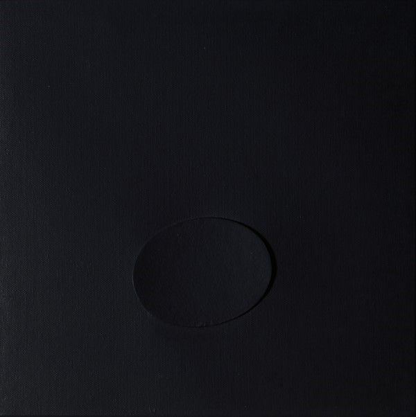 Turi Simeti : Un ovale nero  (2015)  - Collage di cartone su tela - Asta Antiquariato - I - Galleria Pananti Casa d'Aste