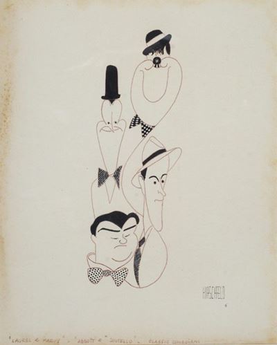 Caricature di Stan Laurel e Oliver Hardy, Abbot & Costello