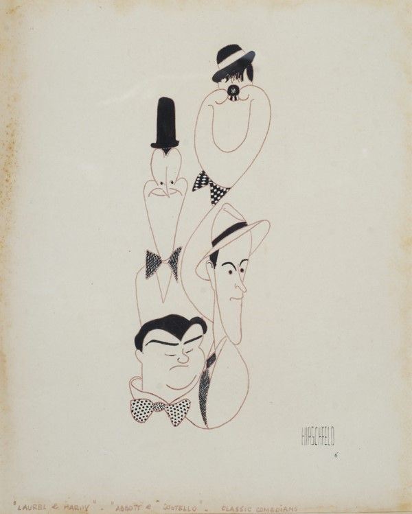 Albert Hirschfeld - Caricature di Stan Laurel e Oliver Hardy, Abbot &amp; Costello