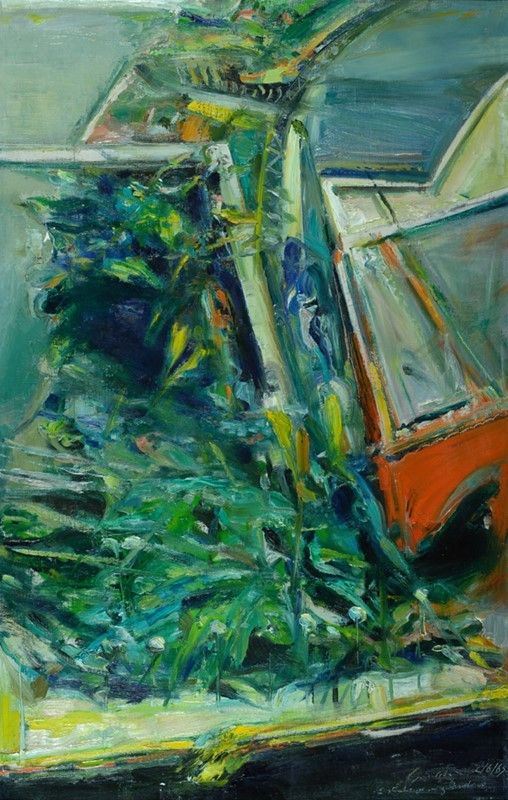 Piero Guccione : I° studio per un giardino  (1963)  - Olio su tela - Auction Arte moderna e contemporanea - Galleria Pananti Casa d'Aste
