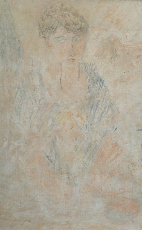 Pio Semeghini : Figura femminile  - Olio su tavola - Asta Arte moderna e contemporanea - Galleria Pananti Casa d'Aste