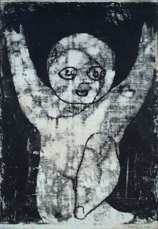 Venturino Venturi : Bambino  (1973)  - Monotipo su carta - Asta Arte Moderna e Contemporanea - III - Galleria Pananti Casa d'Aste