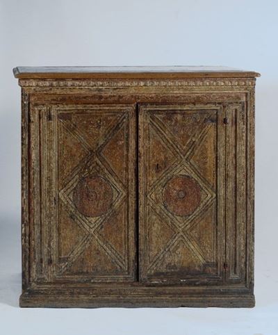 Credenza in noce dipinto, Siena XVI secolo