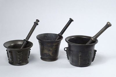 Mortai in bronzo con pestelli, XVII-XVIII secolo
