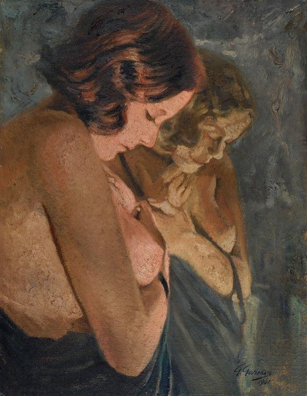 Giovanni Governato - Nudo, olio su tela, 1941