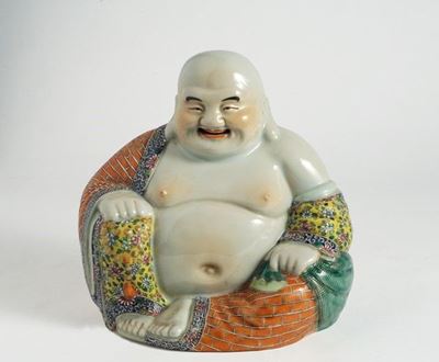 Budda Seduto, porcellana famiglia rosa, Cina Repubblica