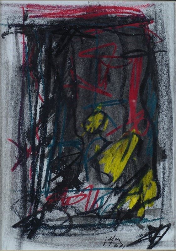 Emilio Vedova - Senza titolo C 10, pastelli su carta