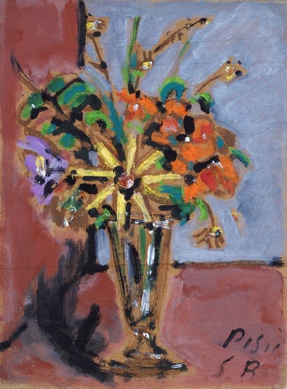 Filippo de Pisis : Fiori  (1947)  - Olio su cartone - Auction Antiquariato - I - Galleria Pananti Casa d'Aste