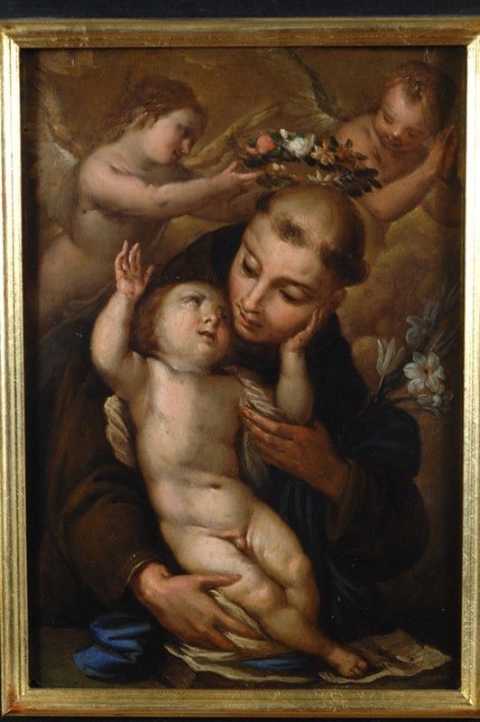 Girolamo Chignoli - Sant'Antonio da Padova col Bambino, olio su tavola