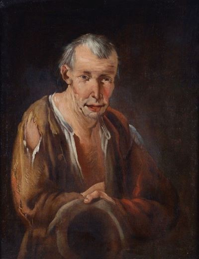 Maniera di Giacomo Francesco Cipper detto Il Todeschini, Mendicante, olio su tela