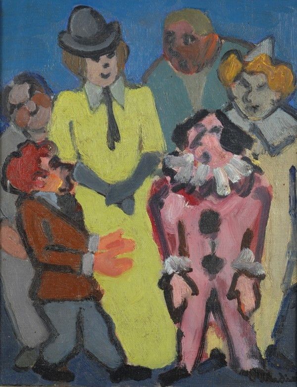 Osvaldo Medici Del Vascello : Nel circo  (1949)  - Olio su tela - Asta Antiquariato - I - Galleria Pananti Casa d'Aste