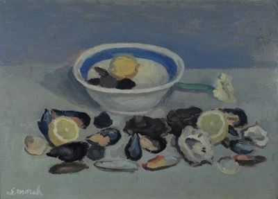 Natura morta, olio su cartone