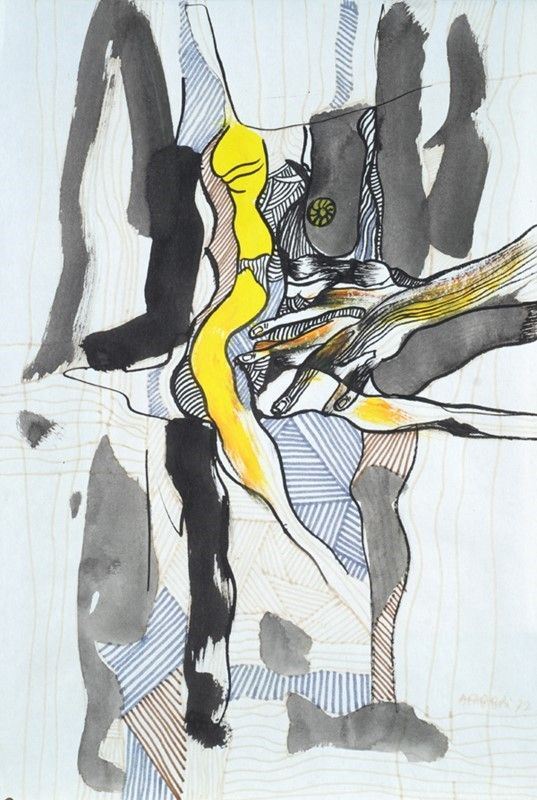 Agenore Fabbri : Composizione  - Tecnica mistta su carta - Auction Antiquariato - I - Galleria Pananti Casa d'Aste