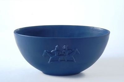 Giò Ponti per Richard Ginori, Ciotola in terracotta con rilievi a smalto blu