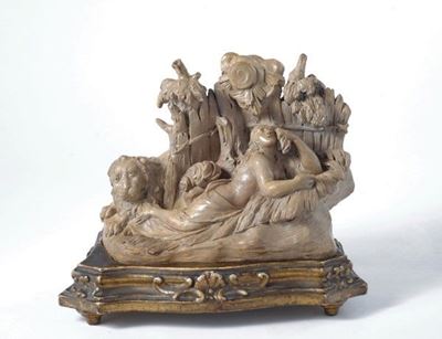Scuola Toscana, Maddalena nel deserto, scultura in terracotta