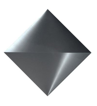 Superficie tornita 2 1/4 di quadrato, alluminio, cm. 30x30