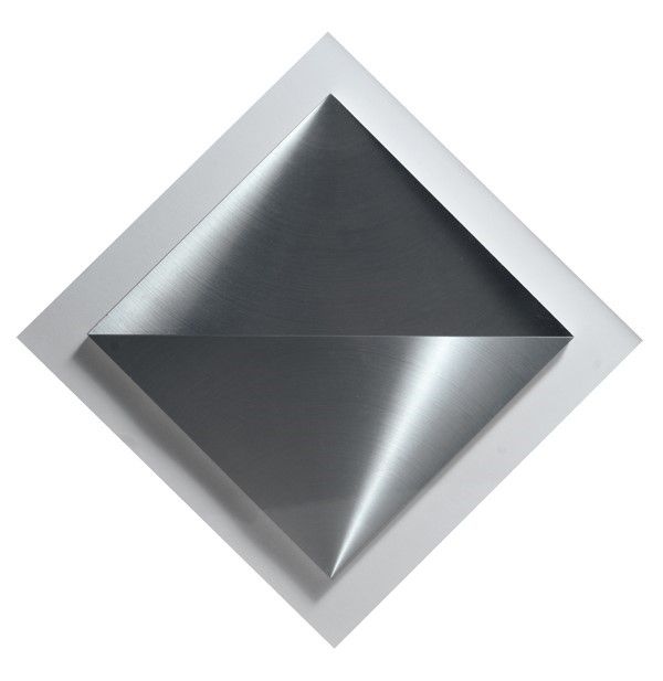 Getulio Alviani - Superficie tornita 2 1/4 di quadrato, alluminio, cm. 30x30