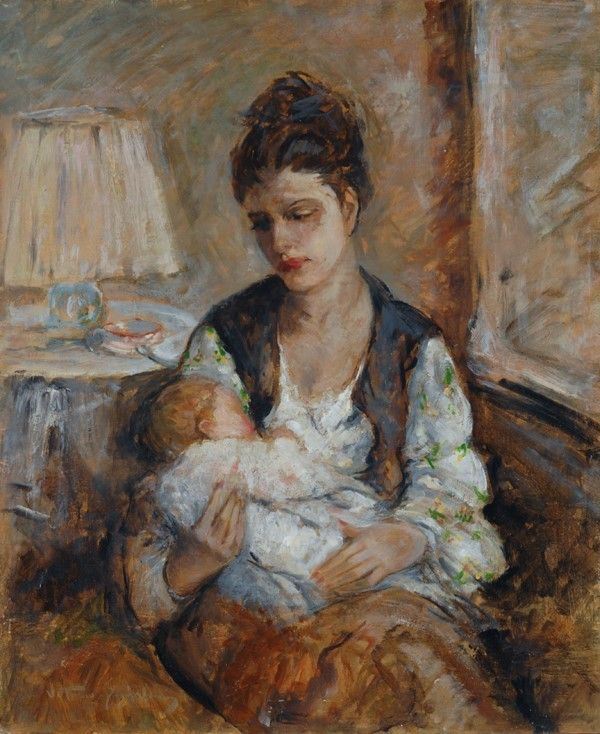 Vittorio Gussoni - Maternità, olio su compensato
