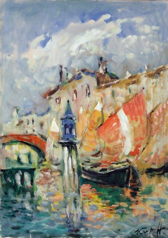 Ivan Karpoff - Canale di Venezia, olio su tela, cm. 70x50