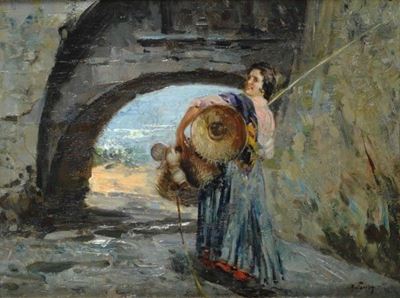 Popolana, olio su compensato