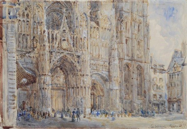 John Fulleylove : La Cattedrale di Rouen  (1873)  - Acquerello su carta - Auction Antiquariato - I - Galleria Pananti Casa d'Aste