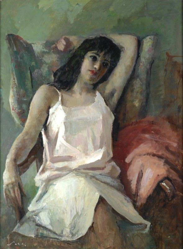 Giulio Salti : Nostalgia  - Olio su masonite - Auction Antiquariato - I - Galleria Pananti Casa d'Aste