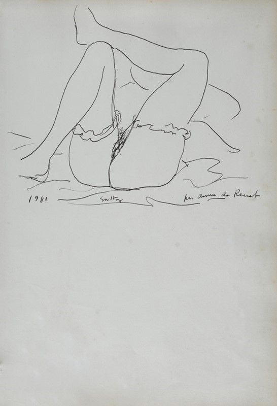Renato Guttuso : Senza titolo  (1981)  - China su carta - Auction Antiquariato - I - Galleria Pananti Casa d'Aste