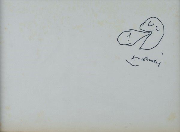 Pierre Alechinsky : Senza titolo  - Pennarello su carta - Auction Antiquariato - I - Galleria Pananti Casa d'Aste
