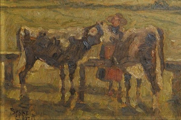 Beppe Ciardi - Contadina con mucche