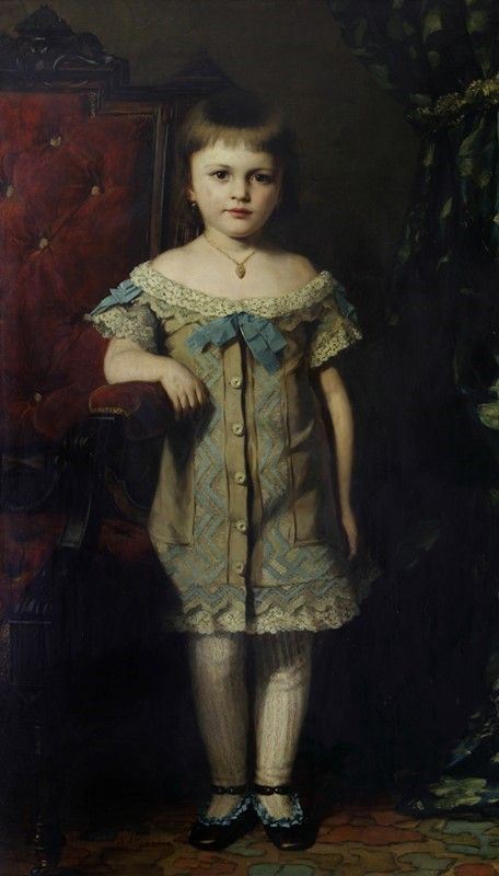 Natale Attanasio : Ritratto di bambina  - Olio su tela - Auction Antiquariato - I - Galleria Pananti Casa d'Aste