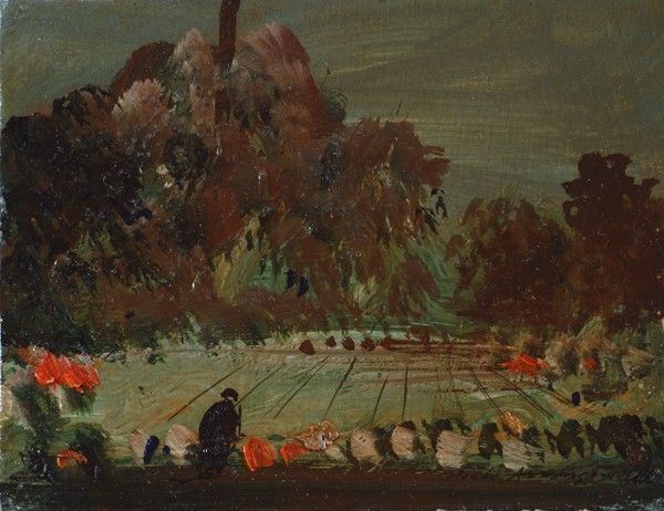 Pietro Annigoni : Viandante nei campi  - Tempera grassa su cartoncino - Auction Antiquariato - I - Galleria Pananti Casa d'Aste