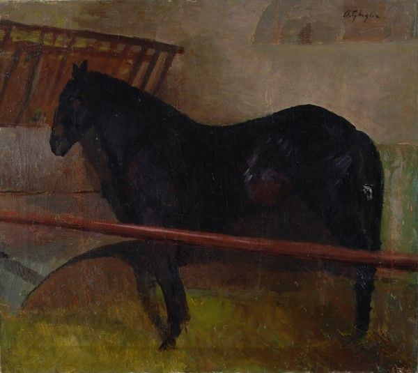 Oscar Ghiglia : Cavallo  ((1916))  - Olio su tela - Auction Antiquariato - I - Galleria Pananti Casa d'Aste