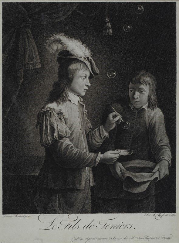 Lambert Antoine Claessens - Less Fils de Teniers, acquaforte