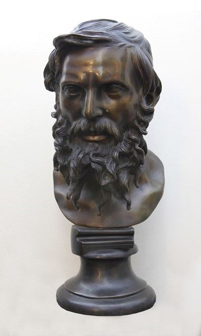 Testa di filosofo in bronzo