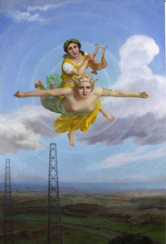 Attr. a Vittorio Corcos : Allegoria delle onde elettromagnetiche  - Olio su tela - Auction Antiquariato - I - Galleria Pananti Casa d'Aste
