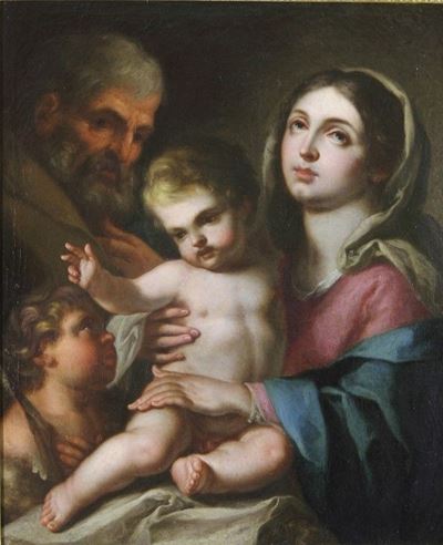 Sacra famiglia, olio su tela