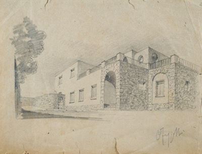 Villa - Matita su carta, cm. 18,5x25