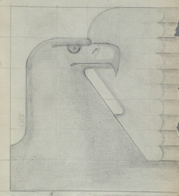 Carlo Vittorio Testi : Aquila  - Matita su carta - Auction Antiquariato - I - Galleria Pananti Casa d'Aste