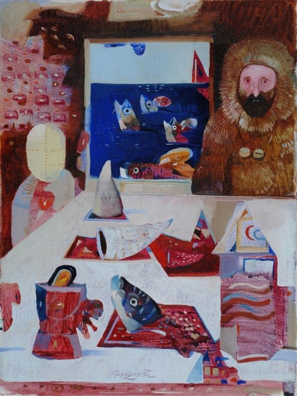 Antonio Possenti : Senza titolo  (1980)  - Olio su cartone telato - Asta Antiquariato - I - Galleria Pananti Casa d'Aste