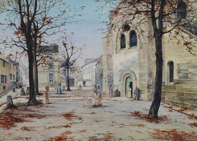 Paese campano - Acquerello su carta