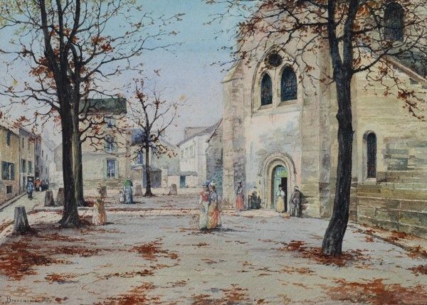 Carlo Brancaccio - Paese campano - Acquerello su carta